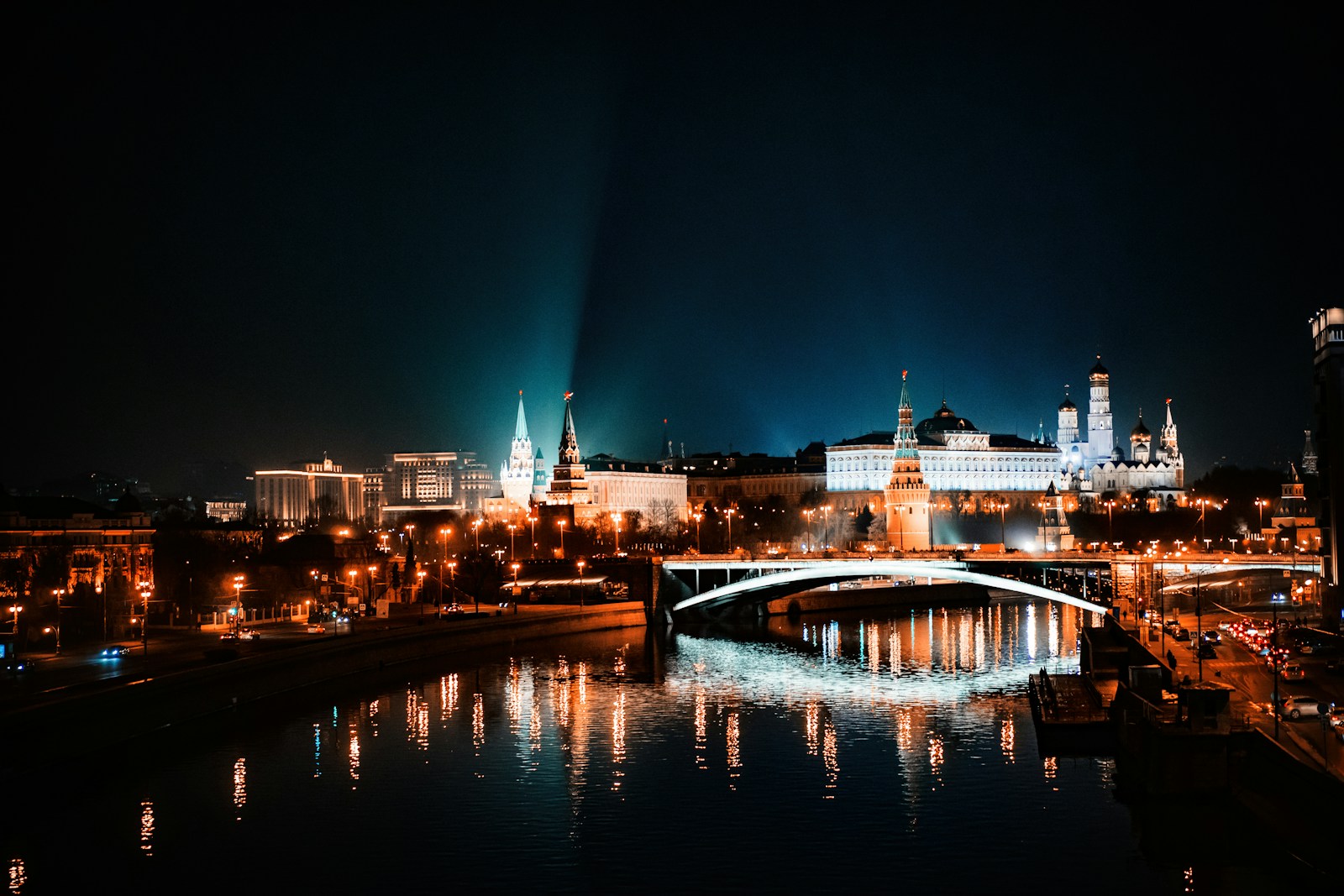 reflection of city lights